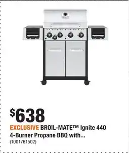 Home Depot EXCLUSIVE BROIL-MATE Ignite 440 4-Burner Propane BBQ with offer