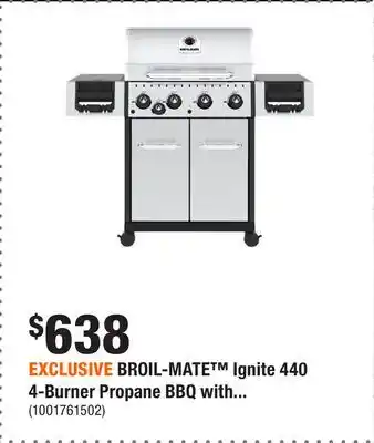 Home Depot EXCLUSIVE BROIL-MATE Ignite 440 4-Burner Propane BBQ with offer