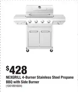 Home Depot NEXGRILL 4-Burner Stainless Steel Propane BBQ with Side Burner offer