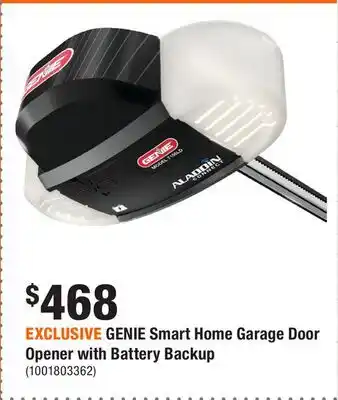 Home Depot EXCLUSIVE GENIE Smart Home Garage Door Opener with Battery Backup offer