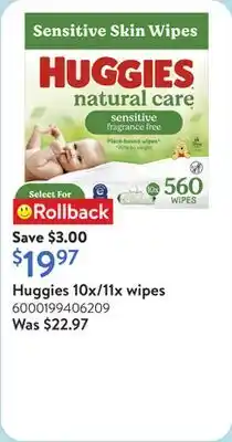 Walmart Huggies 10x/11x wipes offer