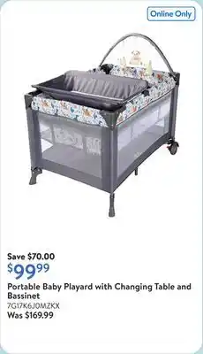Walmart Portable Baby Playard with Changing Table and Bassinet offer