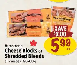 Farm Boy Armstrong Cheese Blocks or Shredded Blends offer