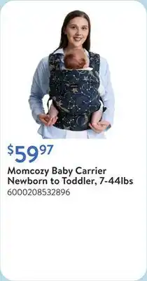 Walmart Momcozy Baby Carrier Newborn to Toddler, 7-44lbs offer