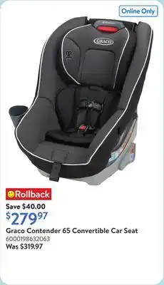 Walmart Graco Contender 65 Convertible Car Seat offer