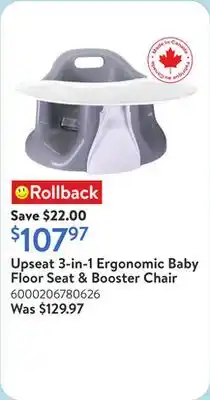 Walmart Upseat 3-in-1 Ergonomic Baby Floor Seat & Booster Chair offer