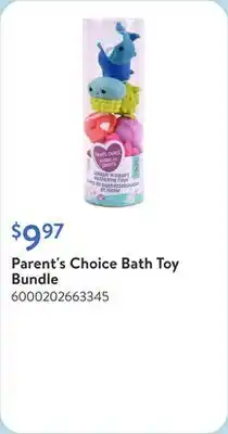Walmart Parent's Choice Bath Toy Bundle offer