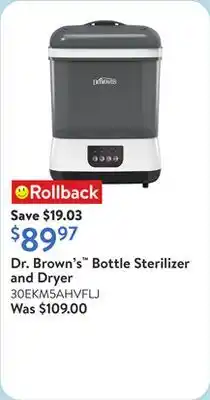 Walmart Dr. Brown's Bottle Sterilizer and Dryer offer