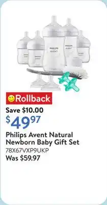 Walmart Philips Avent Natural Newborn Baby Gift Set offer