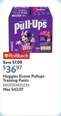 Walmart Huggies Econo Pullups Training Pants offer
