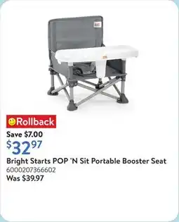 Walmart Bright Starts POP 'N Sit Portable Booster Seat offer