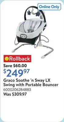 Walmart Graco Soothe 'n Sway LX Swing with Portable Bouncer offer