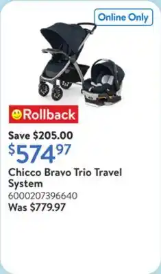Walmart Chicco Bravo Trio Travel System offer