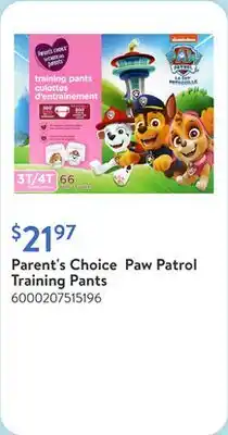 Walmart Parent's Choice Paw Patrol Training Pants offer