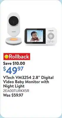 Walmart VTech VM3254 2.8 Digital Video Baby Monitor with Night Light offer