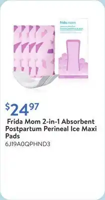 Walmart Frida Mom 2-in-1 Absorbent Postpartum Perineal Ice Maxi Pads offer