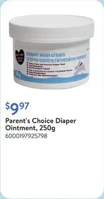 Walmart Parent's Choice Diaper Ointment, 250g offer