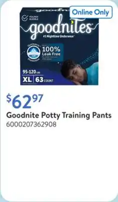 Walmart Goodnite Potty Training Pants offer