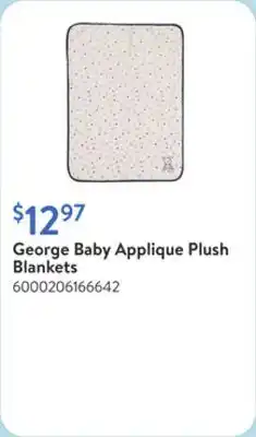 Walmart George Baby Applique Plush Blankets offer