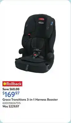 Walmart Graco Tranzitions 3-in-1 Harness Booster offer