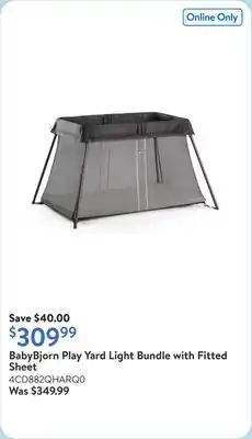 Walmart BabyBjorn Play Yard Light Bundle with Fitted Sheet offer