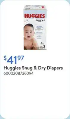Walmart Huggies Snug & Dry Diapers offer