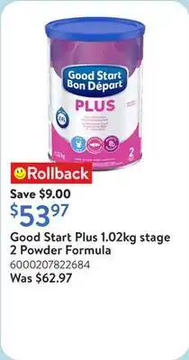 Walmart Good Start Plus 1.02kg stage 2 Powder Formula offer