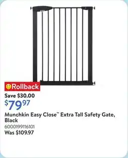 Walmart Munchkin Easy Close Extra Tall Safety Gate, Black offer