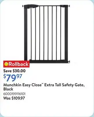 Walmart Munchkin Easy Close Extra Tall Safety Gate, Black offer