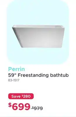 Bath Depot Perrin 59 Freestanding bathtub offer
