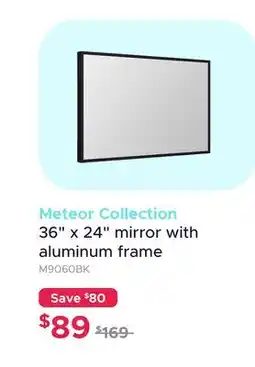Bath Depot Meteor Collection 36 x 24 mirror with aluminum frame offer