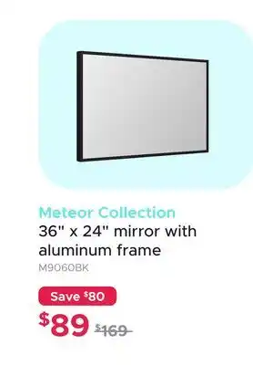 Bath Depot Meteor Collection 36 x 24 mirror with aluminum frame offer