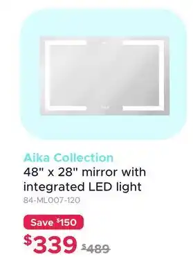 Bath Depot Aika Collection 48 x 28 mirror with integrated LED light offer