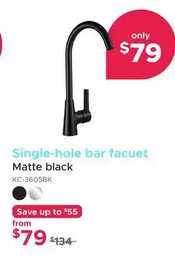 Bath Depot Single-hole bar facuet Matte black offer
