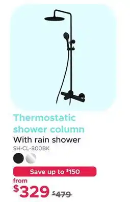 Bath Depot Thermostatic shower column With rain shower offer