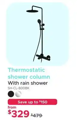 Bath Depot Thermostatic shower column With rain shower offer