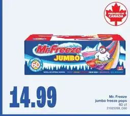 Wholesale Club MR. FREEZE JUMBO FREEZE POPS, 60 ct offer
