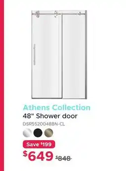 Bath Depot Athens Collection 48 Shower door offer