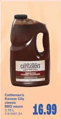 Wholesale Club KANSAS CITY CLASSIC BBQ SAUCE, 3.78 L offer