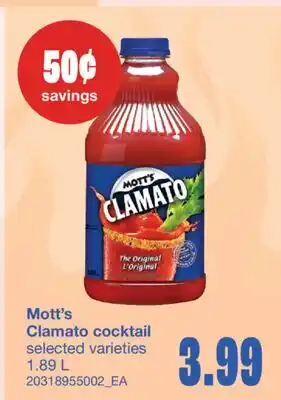Wholesale Club CLAMATO COCKTAIL, 1.89 L offer