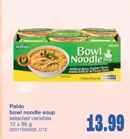 Wholesale Club PALDO BOWL NOODLE SOUP, 12 X 86 G offer