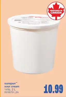 Wholesale Club SUNSPUN SOUR CREAM 14%, 2 L offer