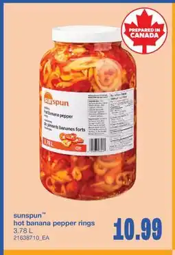 Wholesale Club SUNSPUN HOT BANANA PEPPER RINGS, 3.78 L offer