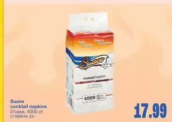 Wholesale Club SUAVE COCKTAIL NAPKINS 2/CASE, 4000 CT offer