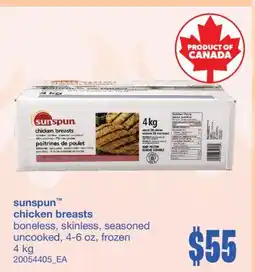 Wholesale Club SUNSPUN CHICKEN BREASTS, 4 kg offer