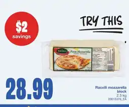 Wholesale Club RACOLLI MOZZARELLA BLOCK 2.3 KG offer