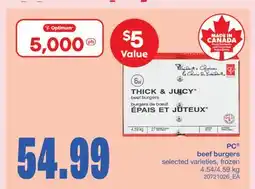 Wholesale Club BEEF BURGERS, 4.54/4.59 KG offer