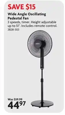 Home Hardware Wide Angle Oscillating Pedestal Fan offer