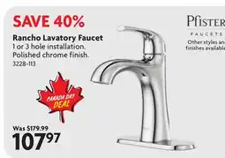 Home Hardware Rancho Lavatory Faucet offer
