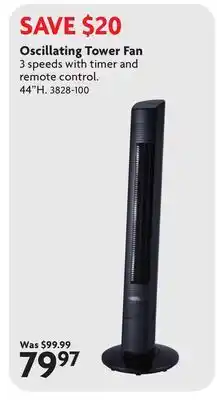Home Hardware Oscillating Tower Fan offer